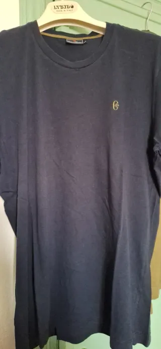 2 T-shirt cotone blu e kaki