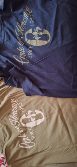 2 T-shirt cotone blu e kaki