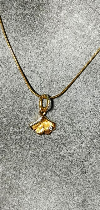 Collar y colgante plata chapado oro