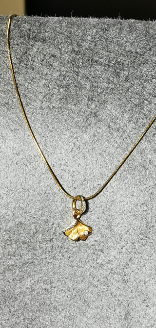 Collar y colgante plata chapado oro