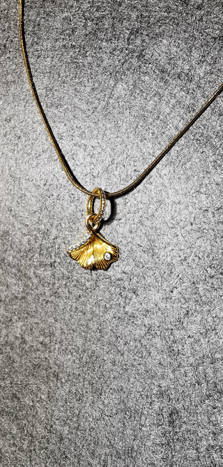 Collar y colgante plata chapado oro