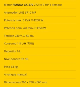 Generador Gasolina Ayerbe 5000H