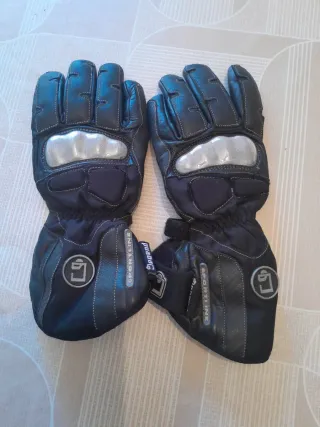 Guantes Moto Sportline Legend Negros y Plateados
