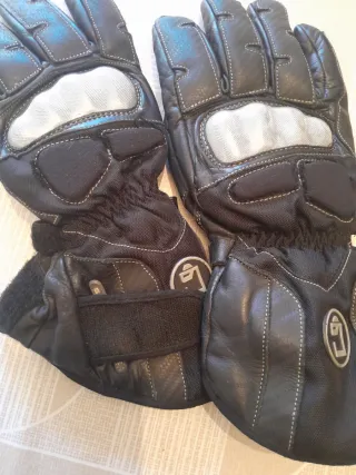 Guantes Moto Sportline Legend Negros y Plateados