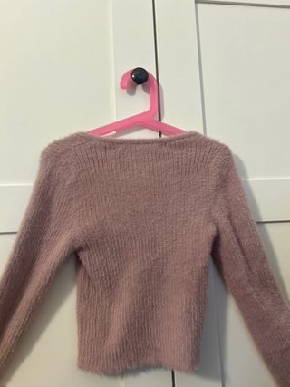 Top pelo Bershka rosa manga larga