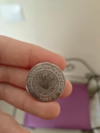 Moneda 1 peseta 1837 de plata.