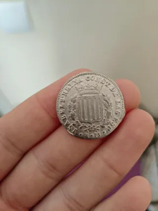 Moneda 1 peseta 1837 de plata.