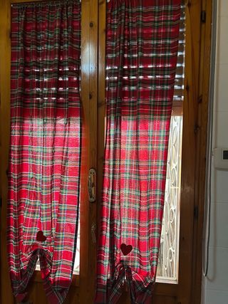 Tendine cucina scozzesi con cuori calamita