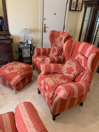 Sillones tapizados con estampado