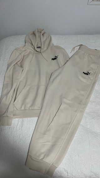 Conjunto Puma Beige Sudadera y Pantalón
