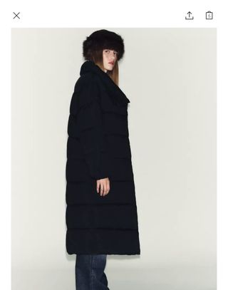 Anorak largo Zara negro