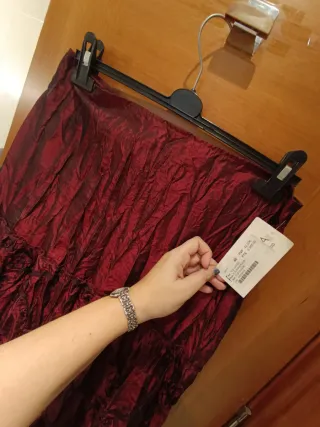 Falda larga roja fiesta talla 40