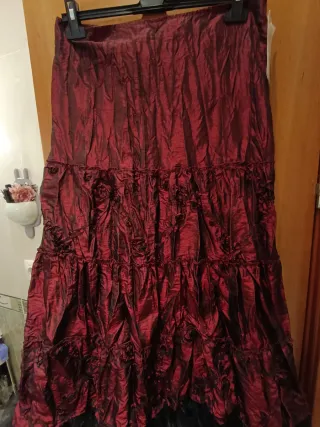Falda larga roja fiesta talla 40
