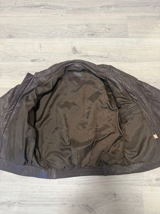 Cazadora Cuero Marrón Vintage Años 90 – Talla 52