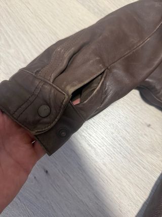 Cazadora Cuero Marrón Vintage Años 90 – Talla 52
