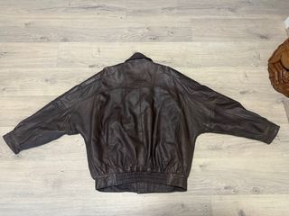 Cazadora Cuero Marrón Vintage Años 90 – Talla 52