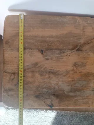 Mesilla rústica restaurada de madera maciza