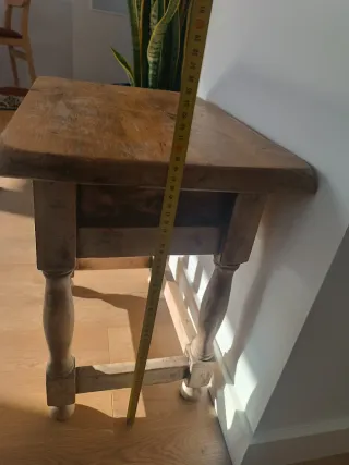 Mesilla rústica restaurada de madera maciza