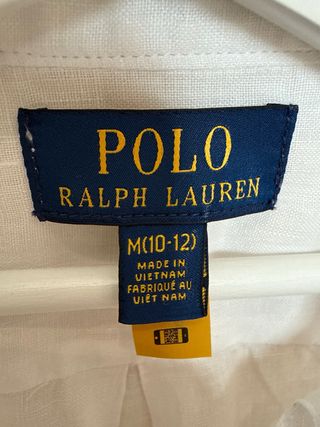 Camisa Lino Polo Ralph Lauren Niño Blanca