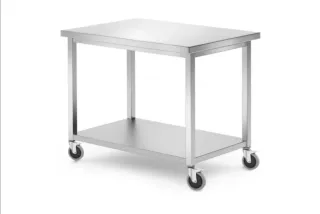 Mesa Acero Inoxidable con Ruedas 120x70