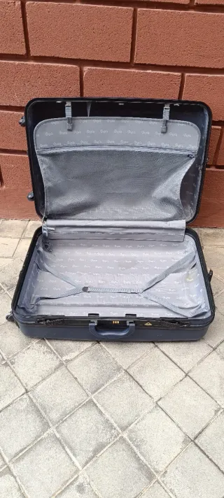 Maleta XXL 4 ruedas azul rigida marca Dustin