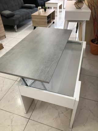 Mesa de centro piedra y madera