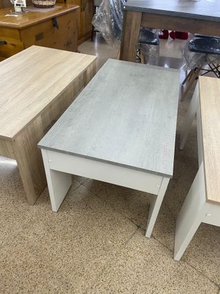 Mesa de centro piedra y madera