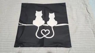 Federa 45x45cm Gatti Nera innamorati