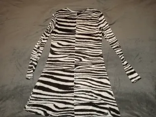 Vestido estampado cebra manga larga Talla M