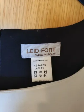 Vestido ceremonia largo LEID-FORT negro/blanco T64