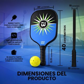 Set Pickleball 2 Palas + 4 Pelotas + Bolsa