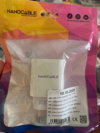 Cargador USB-C PD 20W Blanco