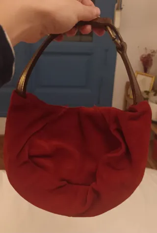 Bolso vintage mini piel rojo cereza