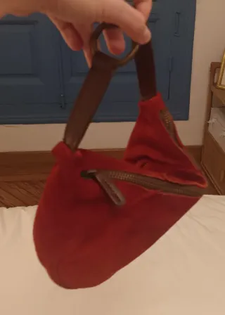 Bolso vintage mini piel rojo cereza