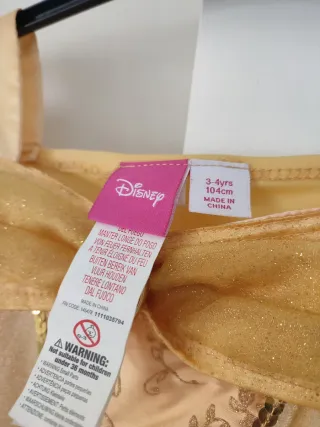 Disfraz Princesa Bella de Disney Talla 3-4.