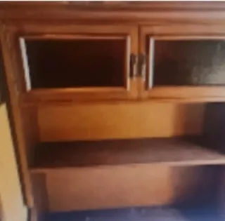 Mueble Castellano Antiguo Madera y Cristal