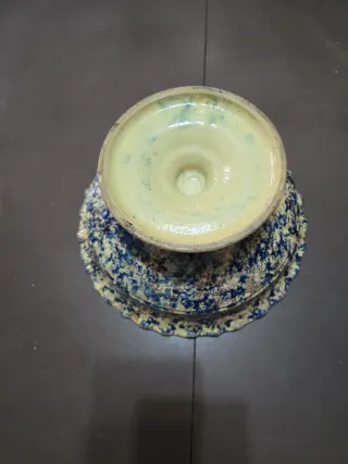 Frutero de cerámica esmaltada floral