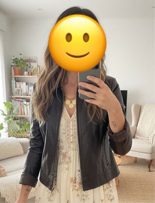 Chaqueta de cuero marrón