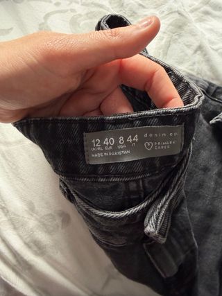 Pantalones vaqueros anchos negros mujer