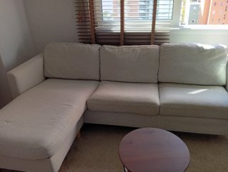 Sofá Ikea 3 plazas con chaiselongue beige