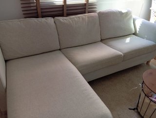Sofá Ikea 3 plazas con chaiselongue beige