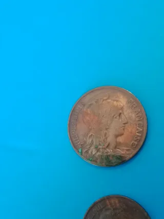 Monedas Francesas 10 y 5 Centimos 1914-1916