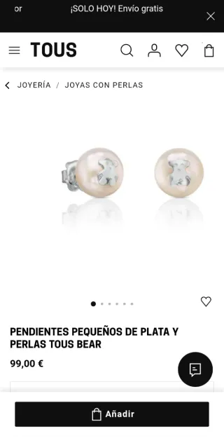 Pendientes Tous plata y perlas