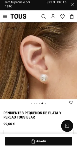 Pendientes Tous plata y perlas