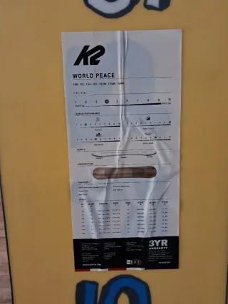 Tabla Snowboard 154 K2 world peace