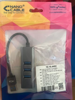 Hub USB 3.0 4 Puertos Gris Nanocable