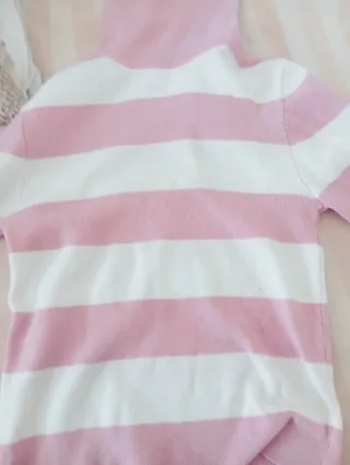 Jersey niña rayas rosa y blanco