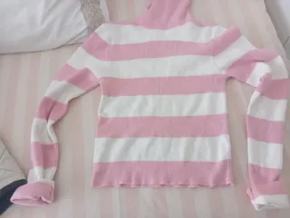 Jersey niña rayas rosa y blanco