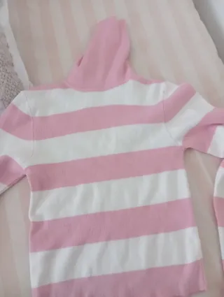 Jersey niña rayas rosa y blanco