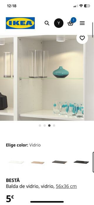 IKEA BESTÅ 1 Balda Vidrio 56x36cm